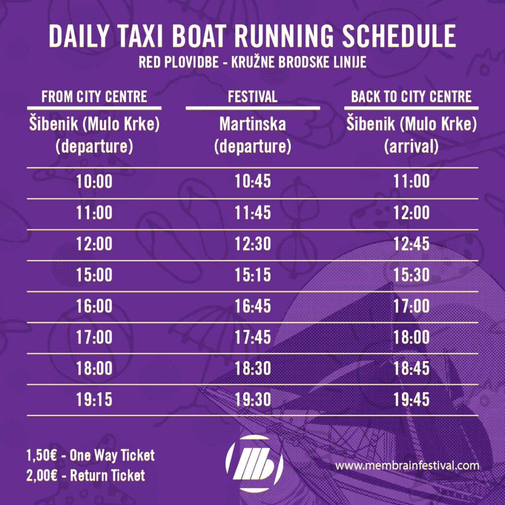 TaxiBoat Schedule 2023